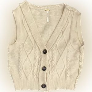 Free People | Denson Cable Sweater Vest, Size Large